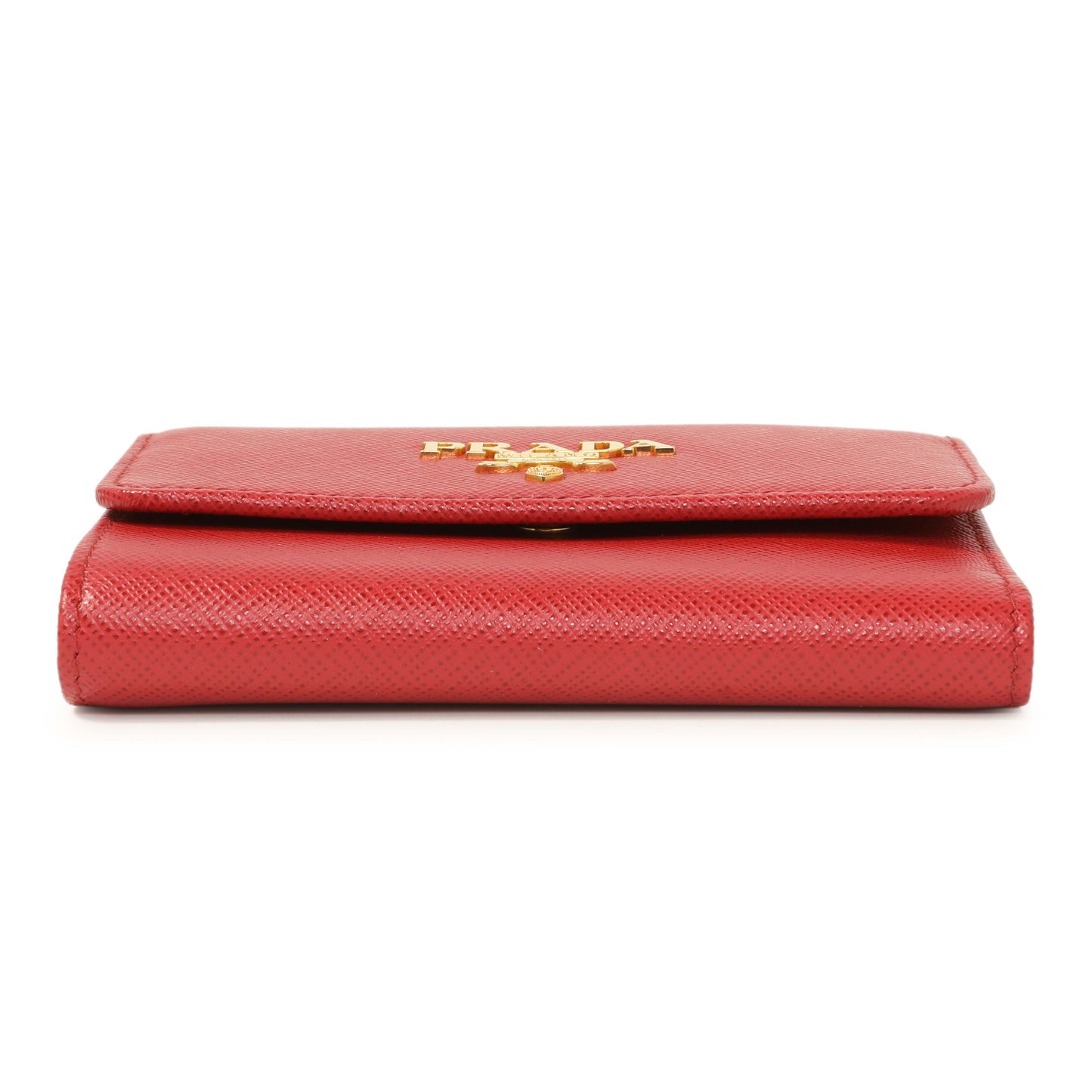 Exclusive Prada Red Saffiano Compact Wallet — Back View