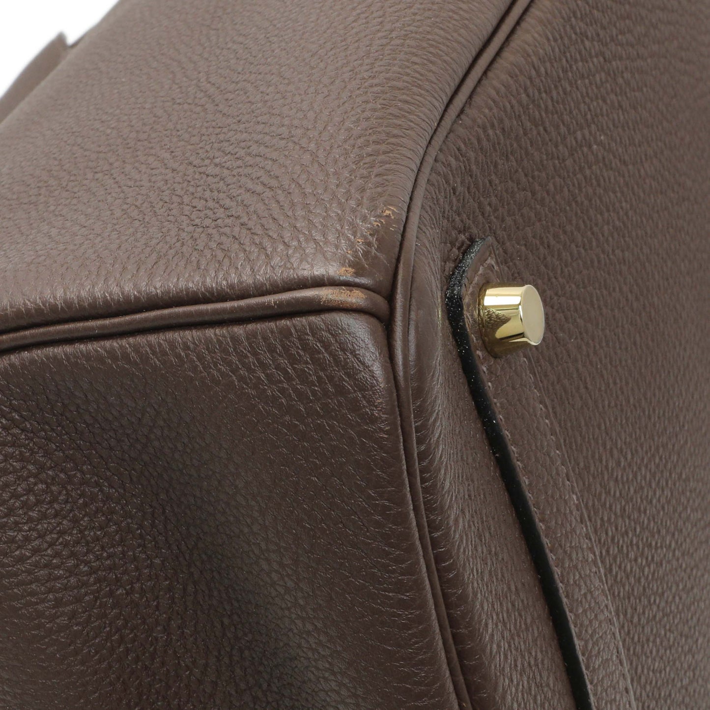 Exclusive Hermes Cacao Togo Birkin 35 GHW — Top View