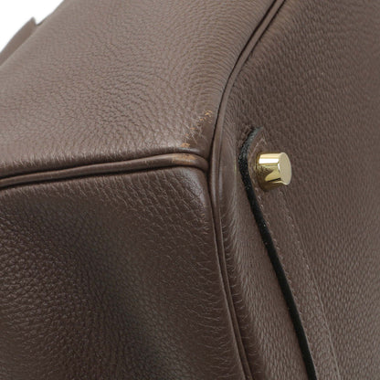 Exclusive Hermes Cacao Togo Birkin 35 GHW — Top View