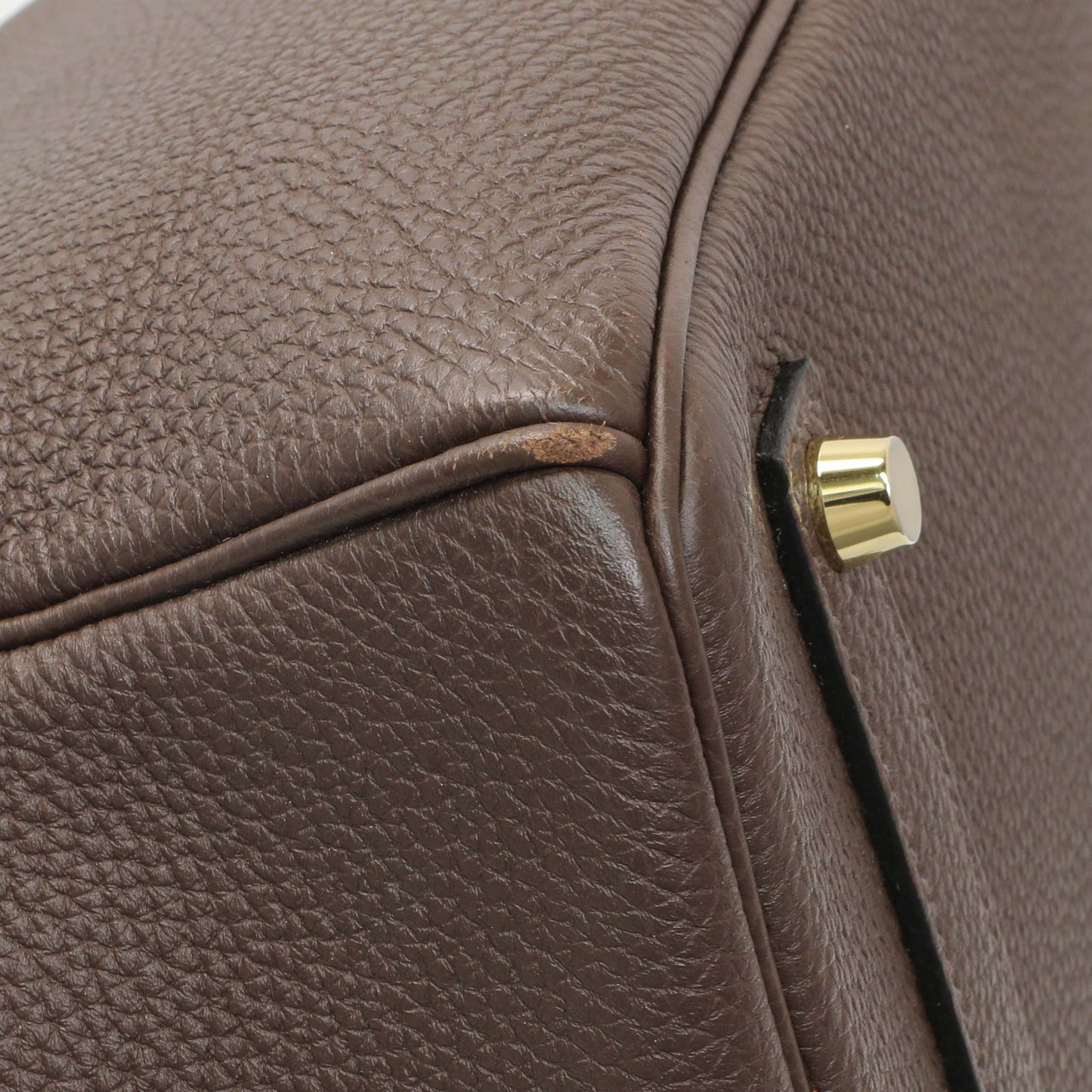 Exclusive Hermes Cacao Togo Birkin 35 GHW — Lifestyle View