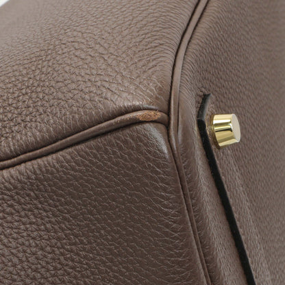 Exclusive Hermes Cacao Togo Birkin 35 GHW — Lifestyle View