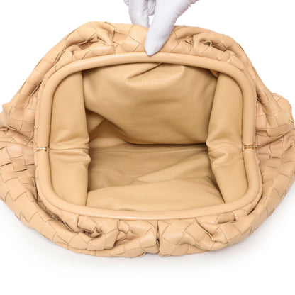 Exclusive Bottega Veneta Almond Nappa Maxi Intrecciato The Pouch Oversized Clutch — Top View