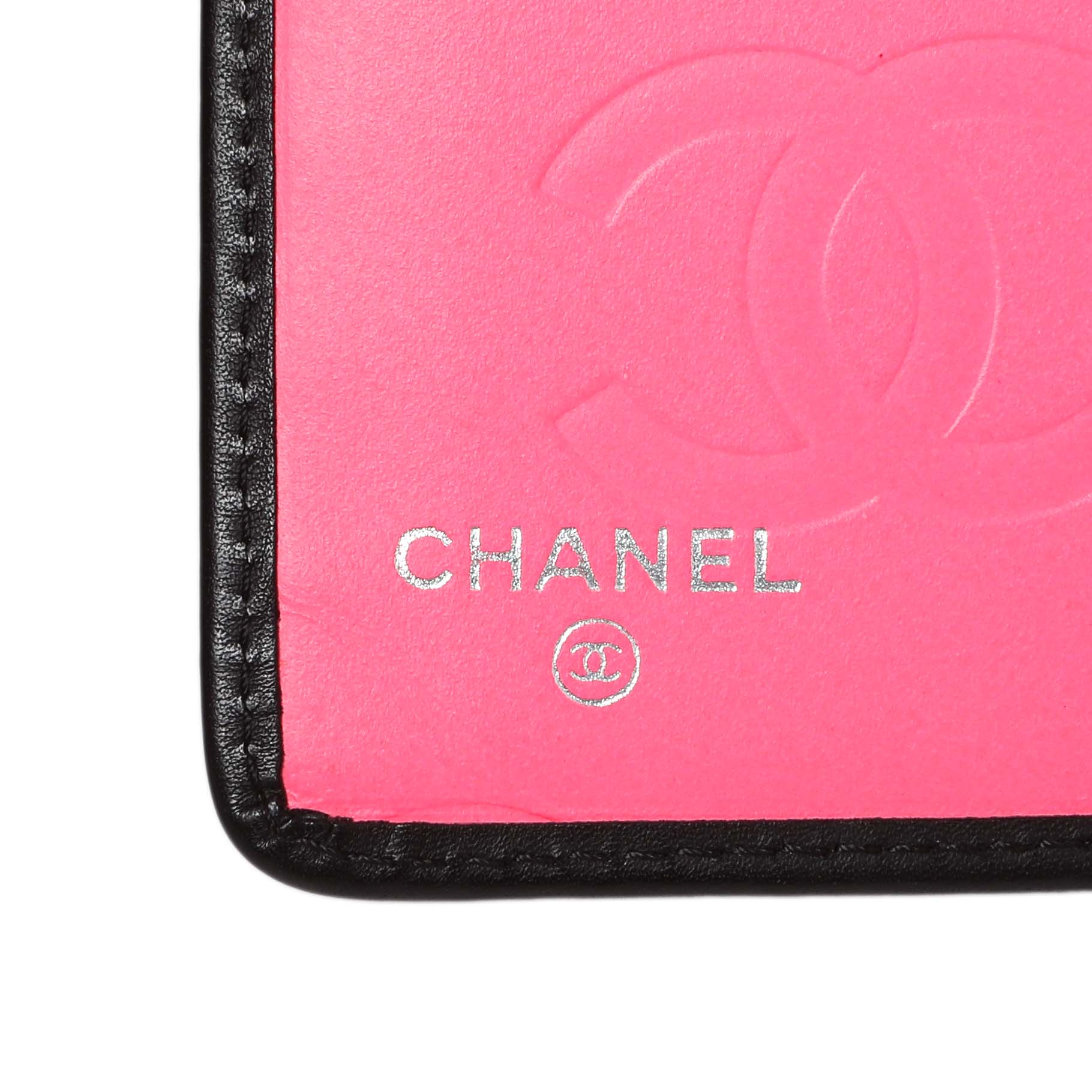 Exclusive Chanel Black Calfskin Quilted Cambon Yen Wallet — Detail View