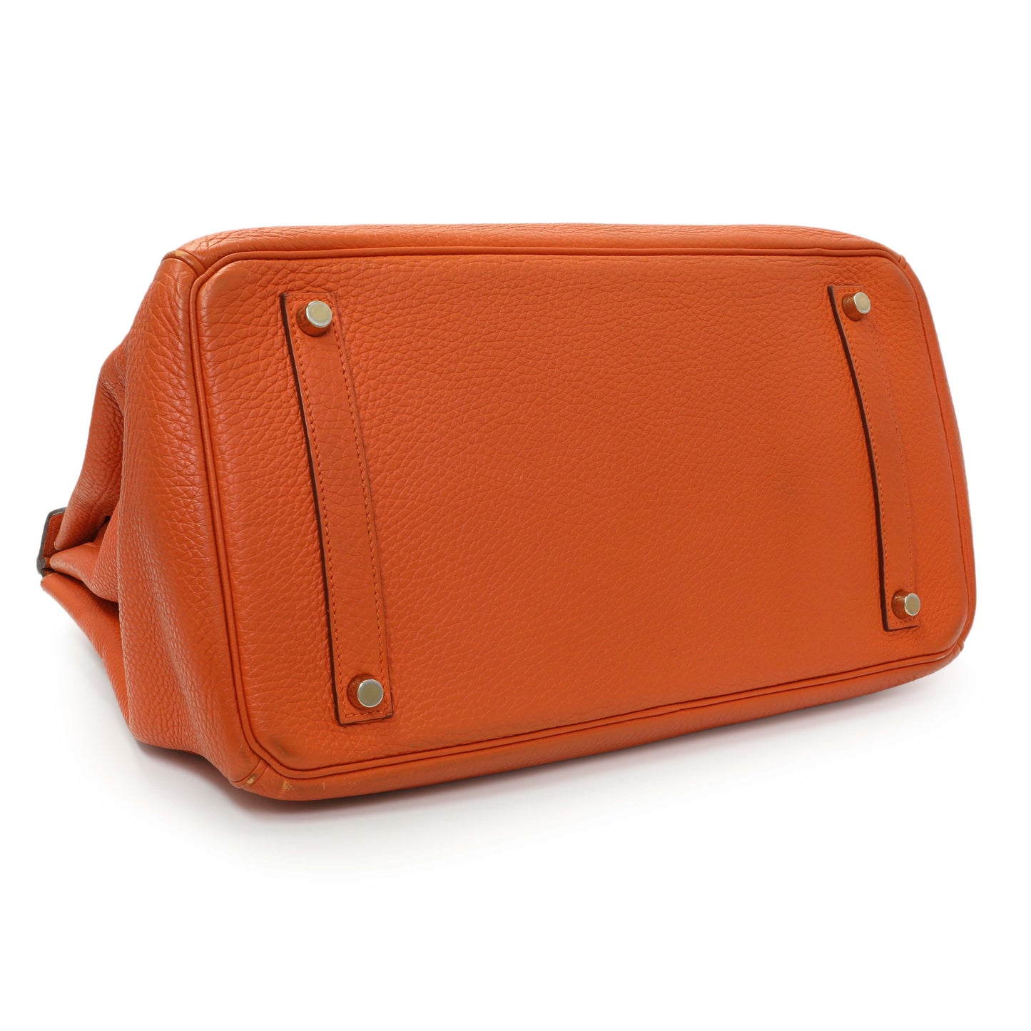 Exclusive Hermes Orange Clemence Birkin 35 — Back View