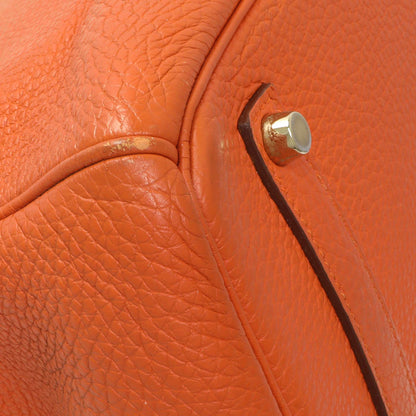 Exclusive Hermes Orange Clemence Birkin 35 — Top View
