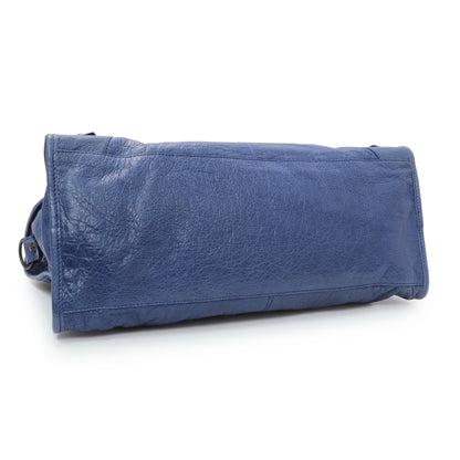 Exclusive Balenciaga Blue Agneau Classic Hardware City — Back View