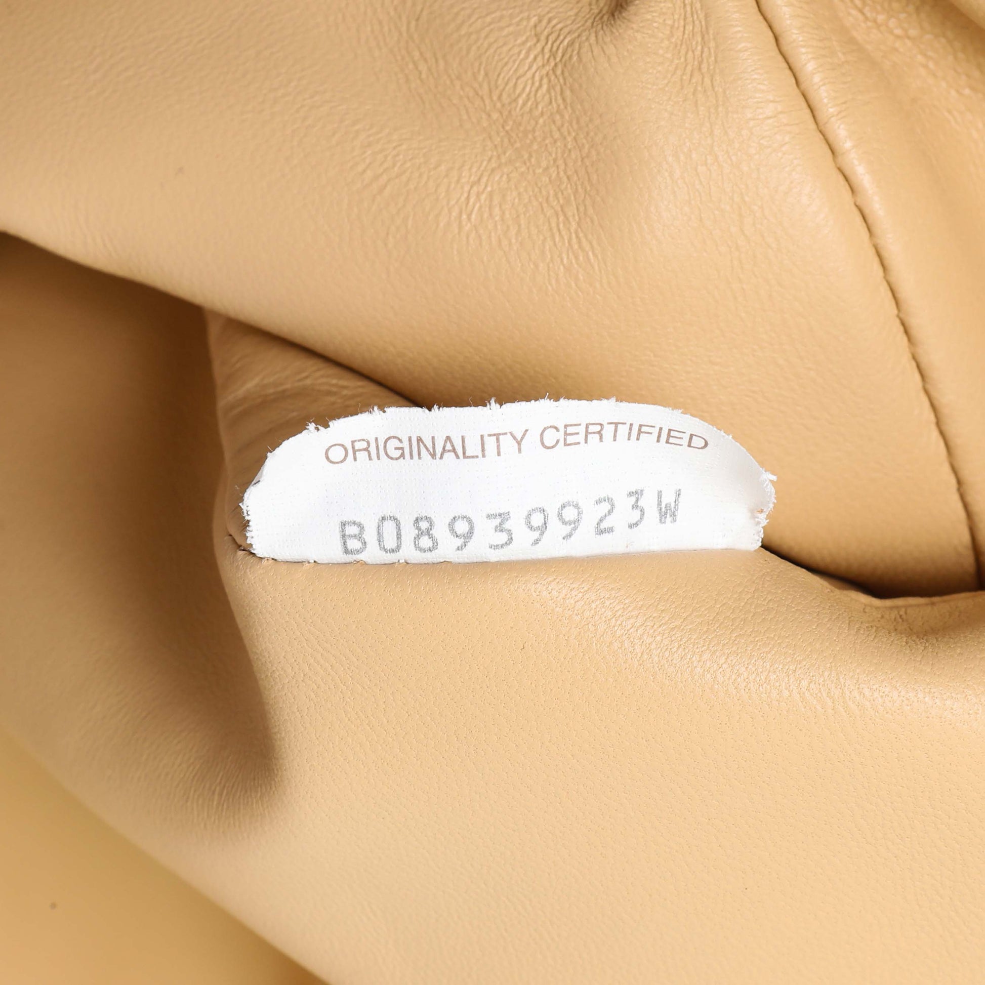 Exclusive Bottega Veneta Almond Nappa Maxi Intrecciato The Pouch Oversized Clutch — Lifestyle View