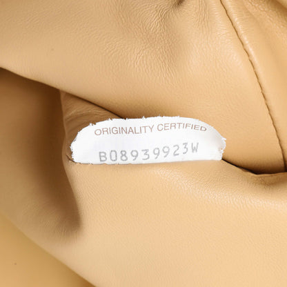 Exclusive Bottega Veneta Almond Nappa Maxi Intrecciato The Pouch Oversized Clutch — Lifestyle View