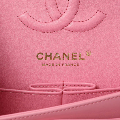 Exclusive Chanel Pink Quilted Lambskin Small Double Flap — Detail View
