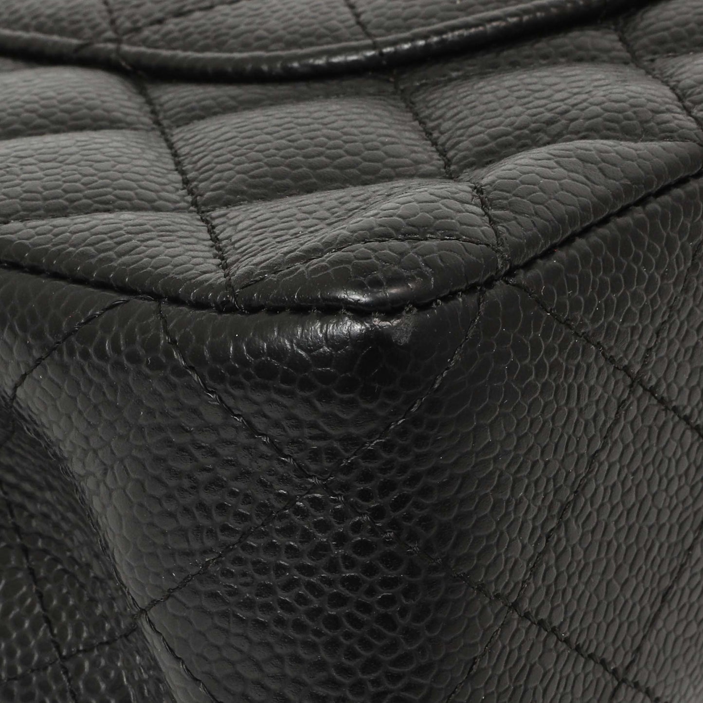 Exclusive Chanel Black Quilted Caviar Medium Classic Double Flap — Alternate View 7