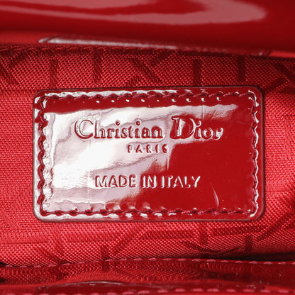 Exclusive Christian Dior Red Patent Cannage Mini Lady Dior — Detail View