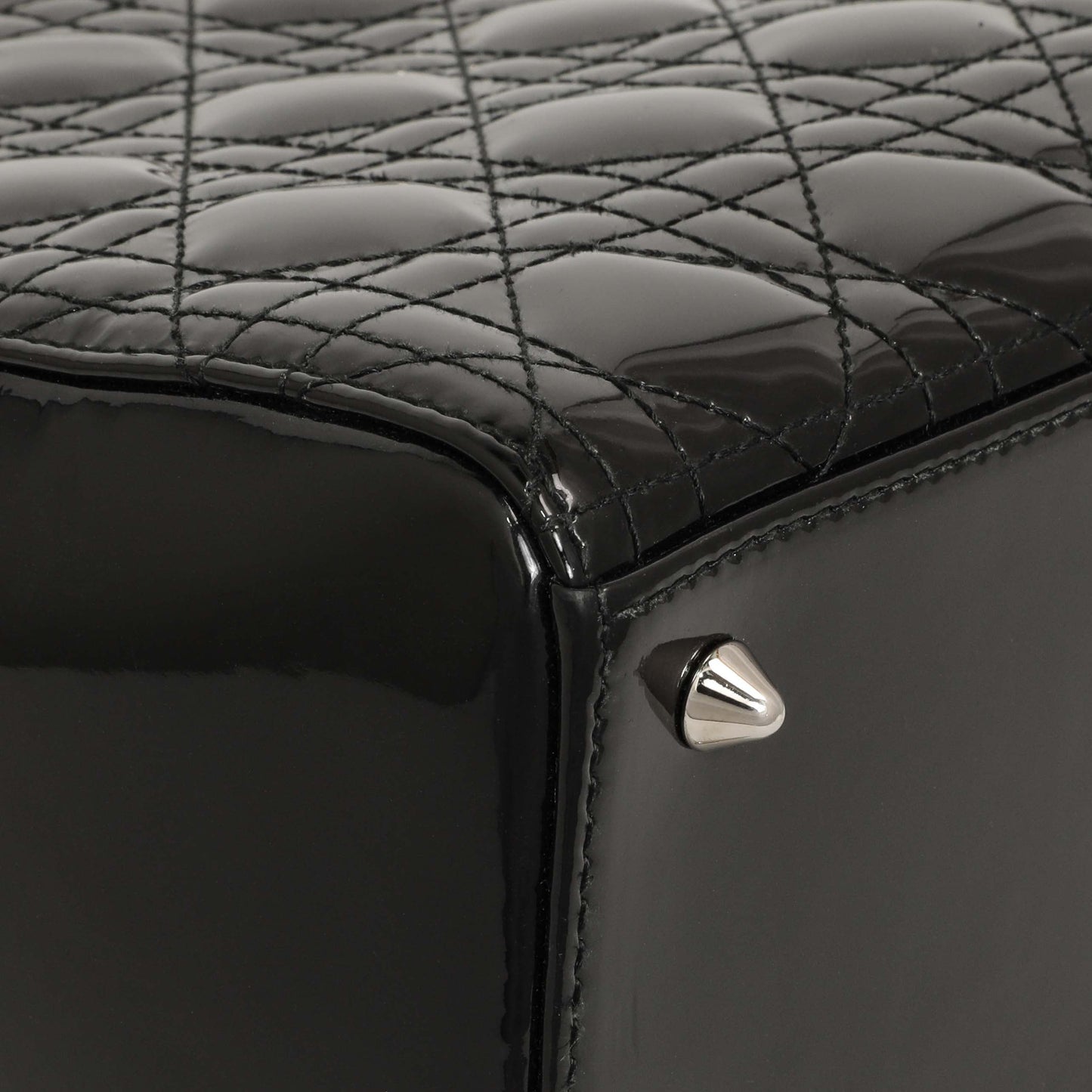Exclusive Christian Dior Black Patent Cannage Medium Lady Dior — Lifestyle View