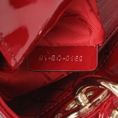 Exclusive Christian Dior Red Patent Cannage Mini Lady Dior — Lifestyle View