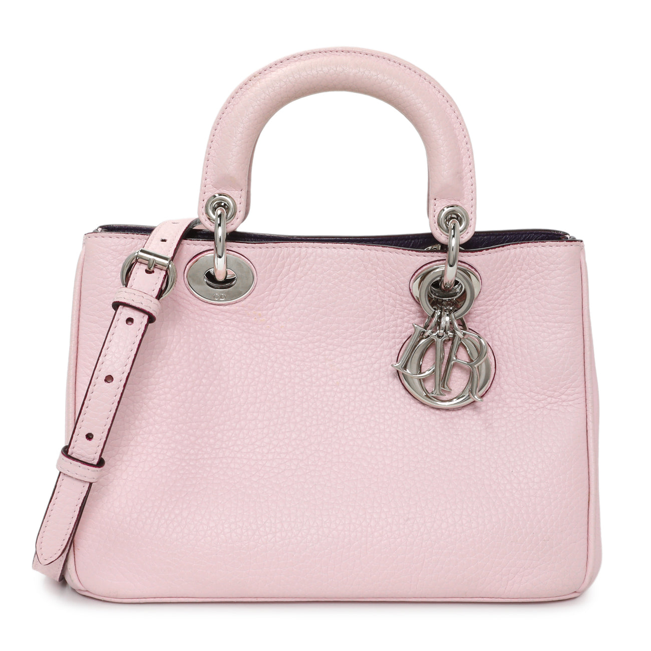 Exclusive Christian Dior Pink Bullcalf Small Diorissimo Tote — Front View