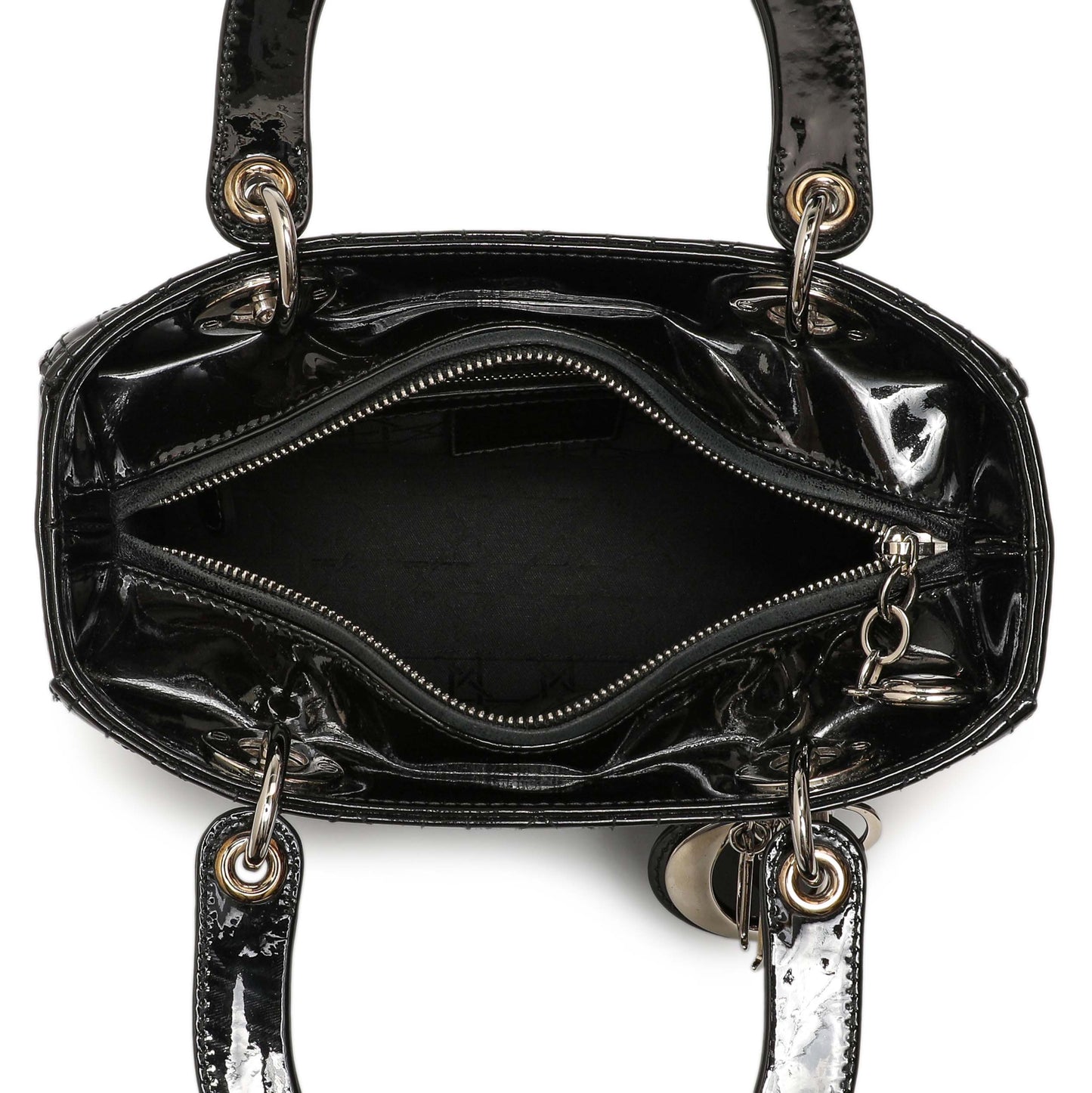 Exclusive Christian Dior Black Patent Cannage Medium Lady Dior — Alternate View 8