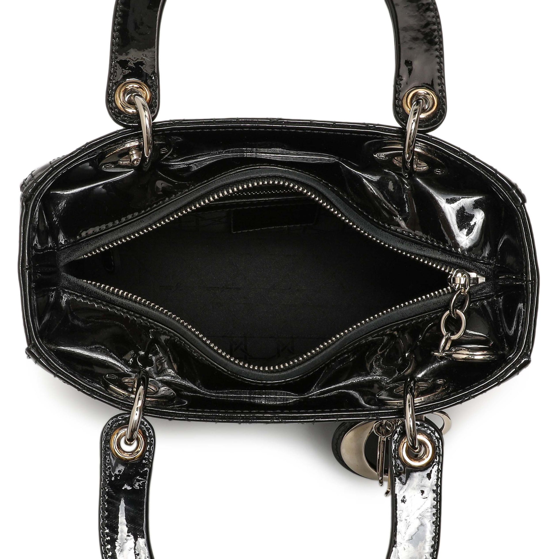 Exclusive Christian Dior Black Patent Cannage Medium Lady Dior — Alternate View 8