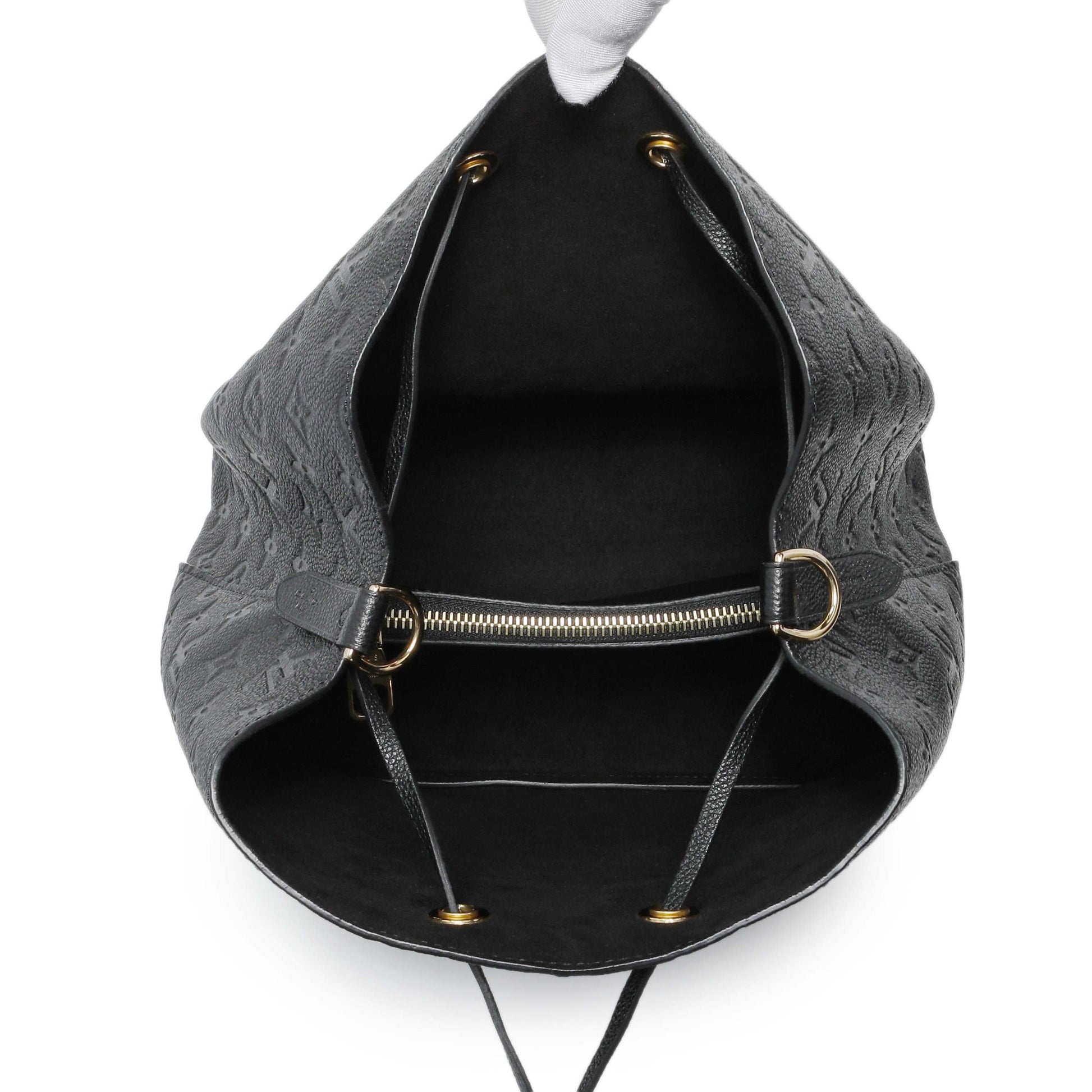 Exclusive Louis Vuitton Black Empreinte Monogram Neonoe MM — Top View