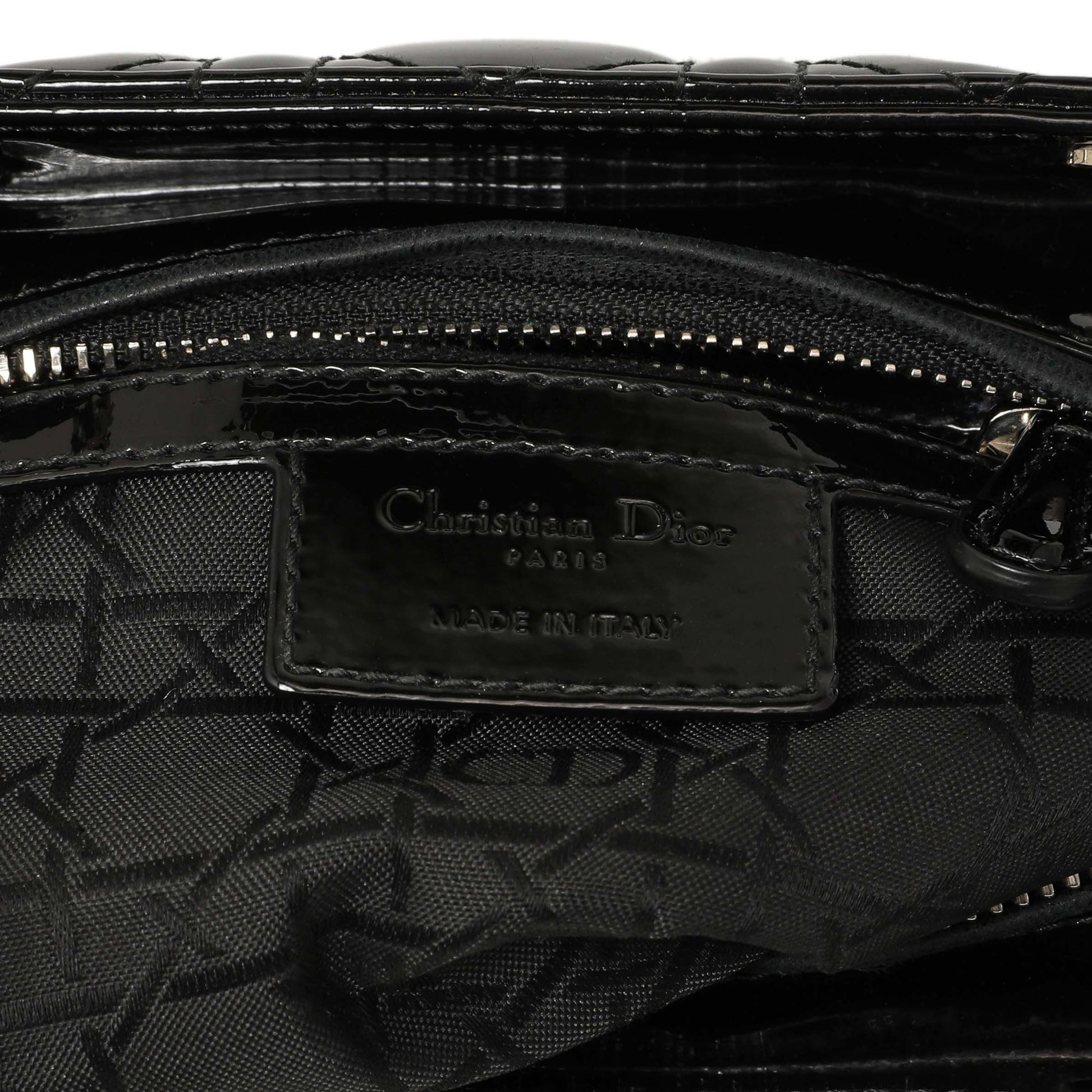 Exclusive Christian Dior Black Patent Cannage Medium Lady Dior — Alternate View 9
