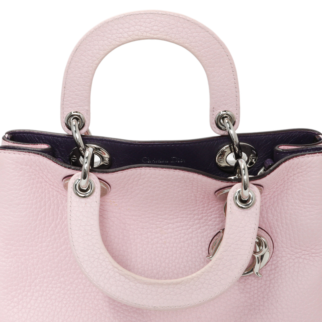 Exclusive Christian Dior Pink Bullcalf Small Diorissimo Tote — Alternate View 11