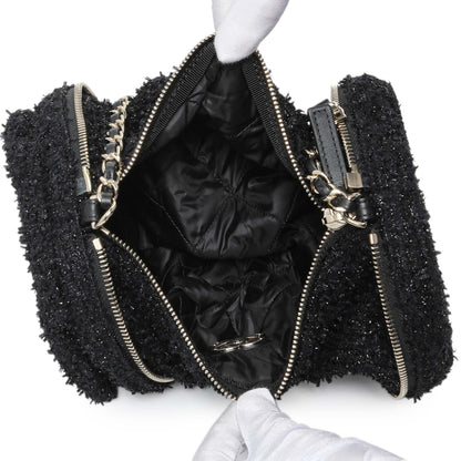 Exclusive Chanel Black Tweed Coco Beach Expandable Barrel Bag — Alternate View 7