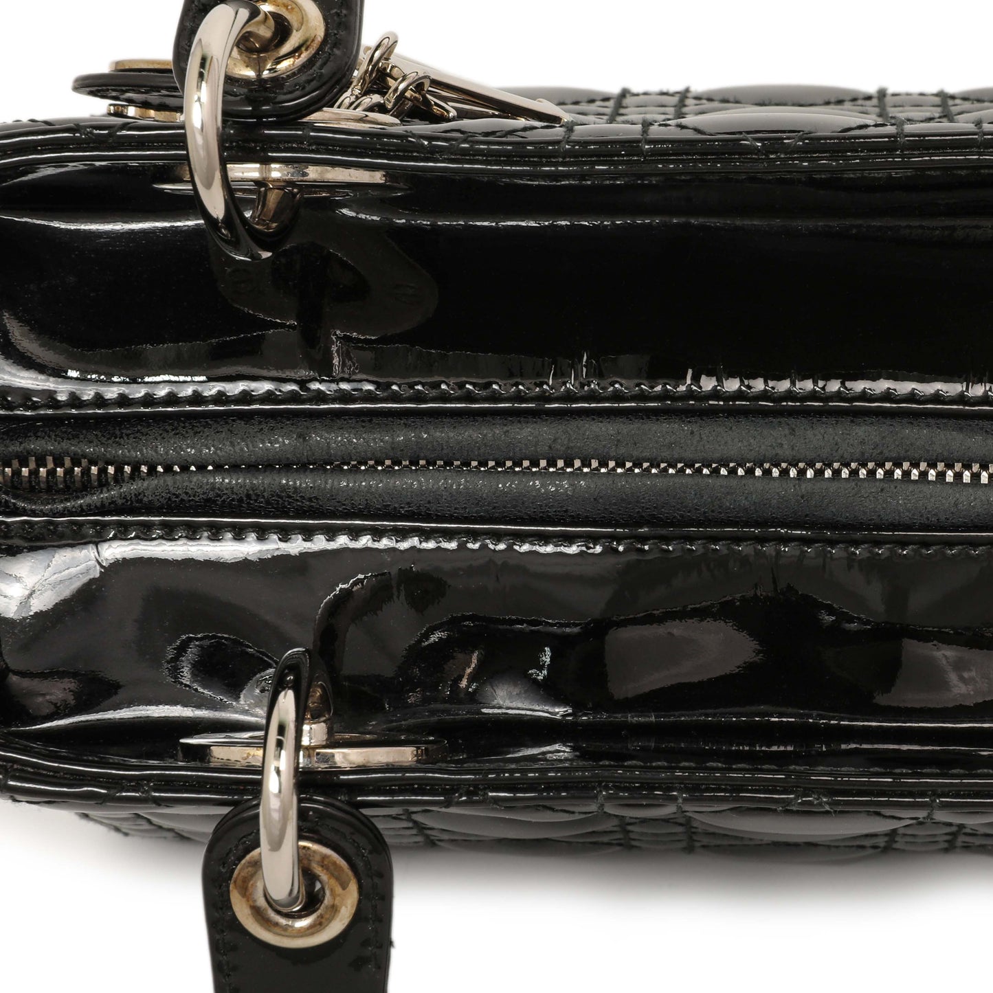 Exclusive Christian Dior Black Patent Cannage Medium Lady Dior — Alternate View 11