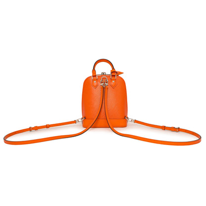 Exclusive Louis Vuitton Orange Epi Alma Backpack — Side View