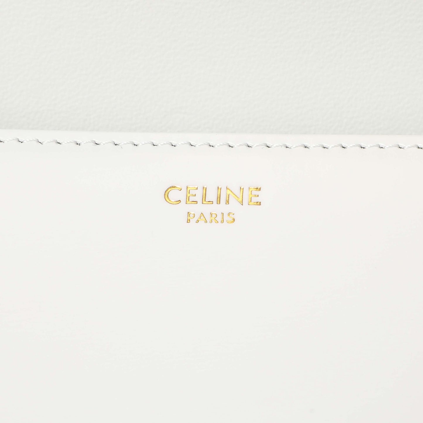 Exclusive Celine Chalk Shiny Calfskin Teen Triomphe — Detail View