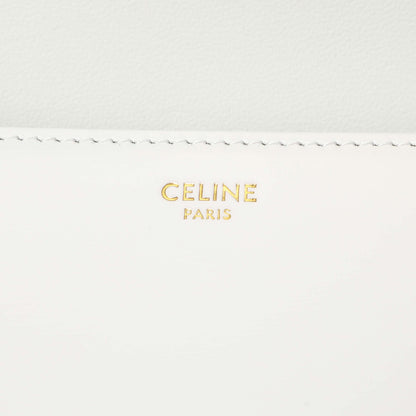 Exclusive Celine Chalk Shiny Calfskin Teen Triomphe — Detail View
