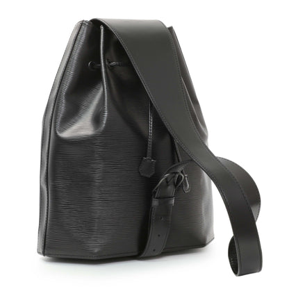 Exclusive Louis Vuitton Black Epi Sac a Dos Drawstring Bag — Side View