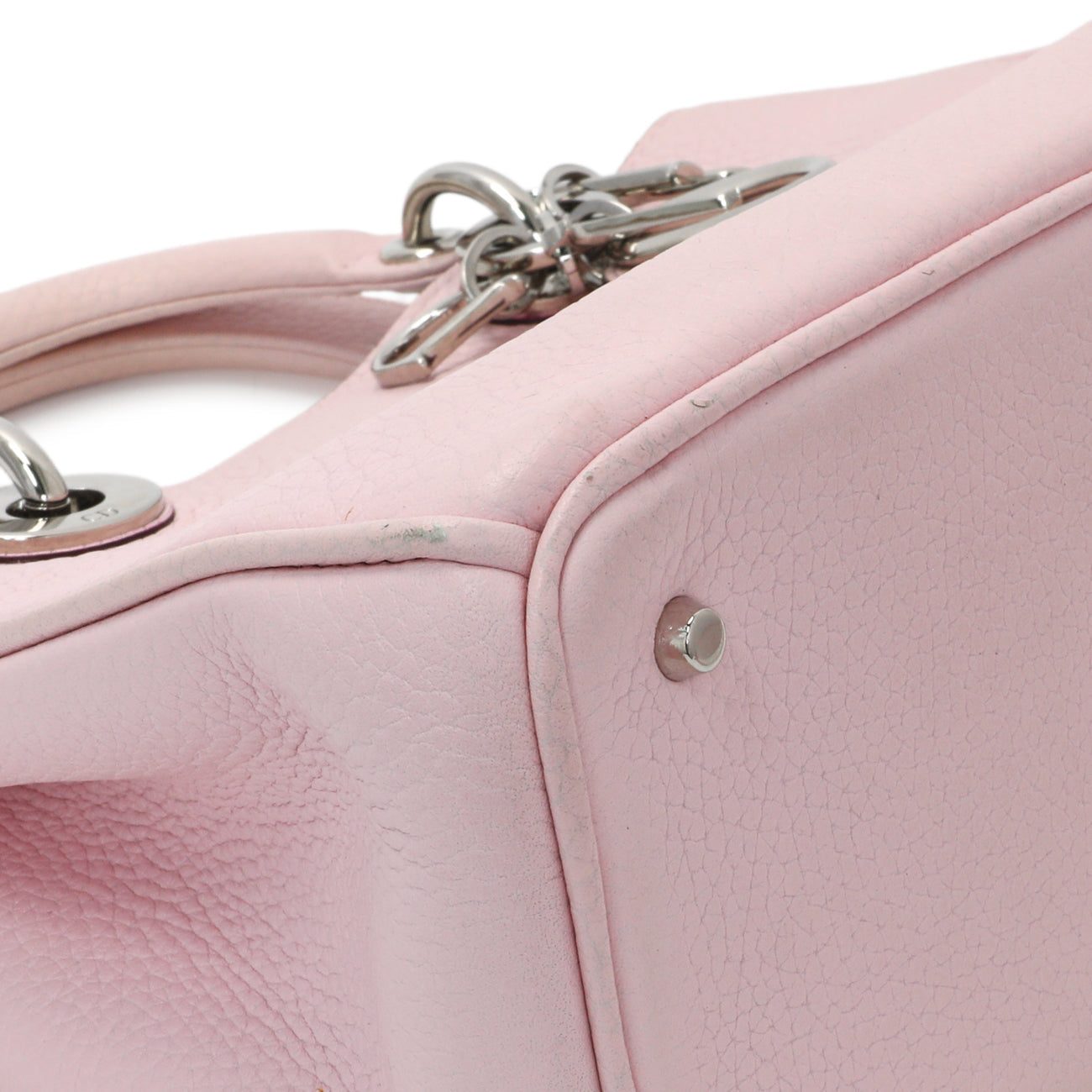 Exclusive Christian Dior Pink Bullcalf Small Diorissimo Tote — Top View