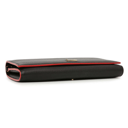Exclusive Christian Louboutin Black Calfskin Boudoir Chain Wallet — Back View