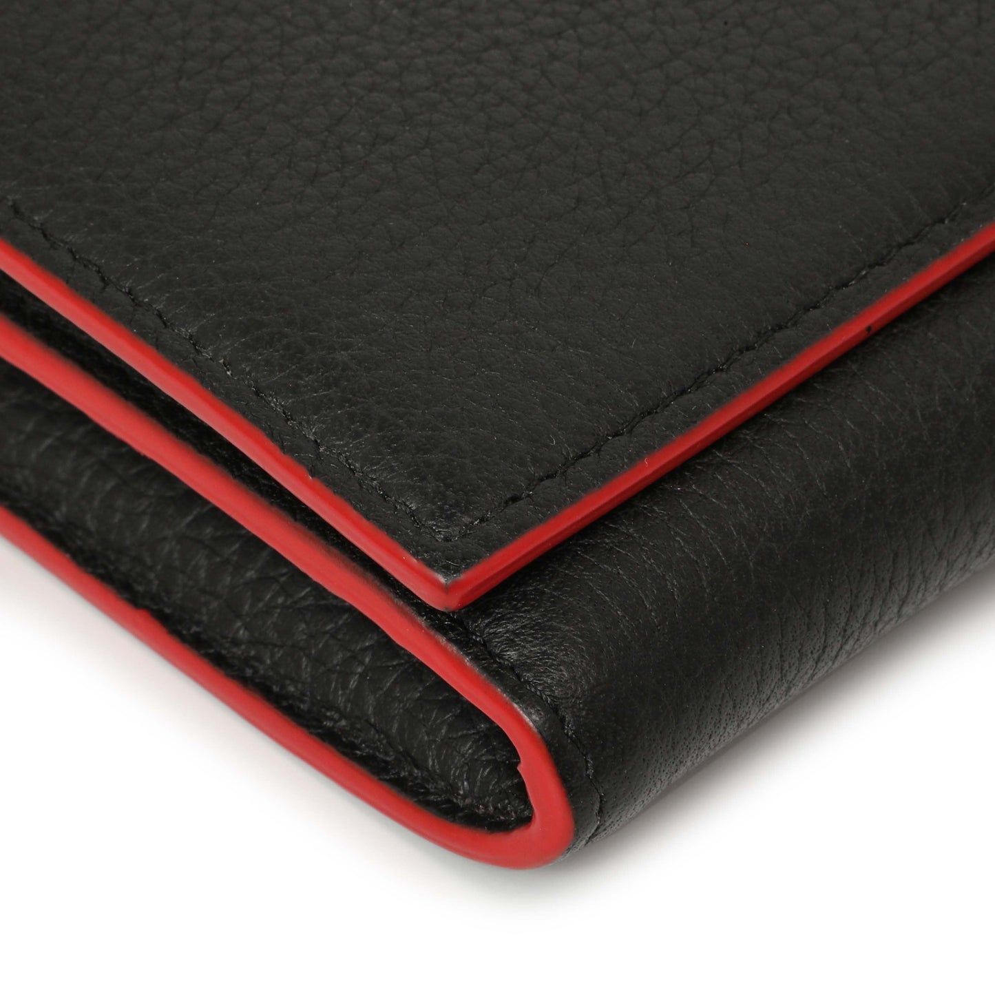 Exclusive Christian Louboutin Black Calfskin Boudoir Chain Wallet — Top View