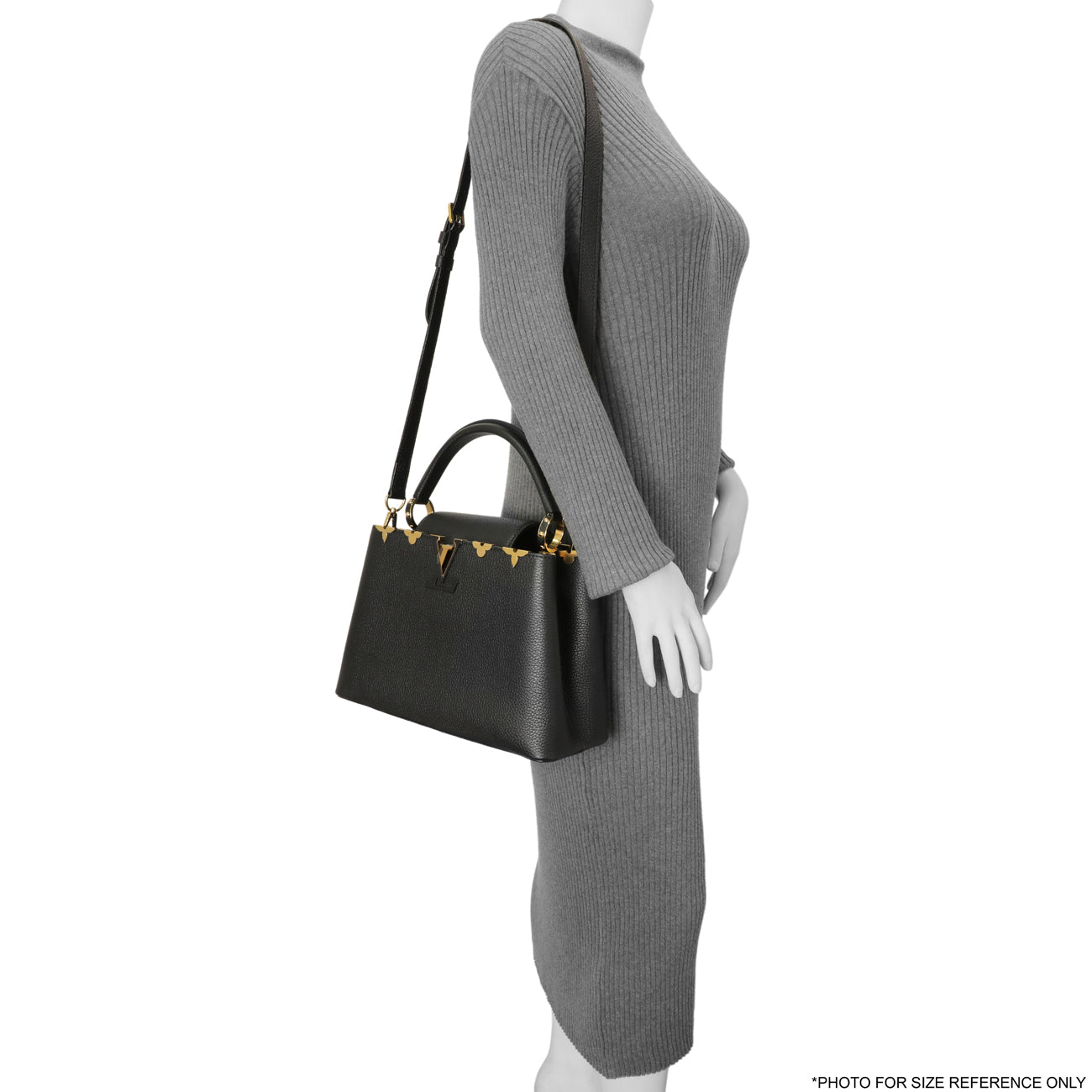 Exclusive Louis Vuitton Black Taurillon Flower Crown Capucines PM — Alternate View 9