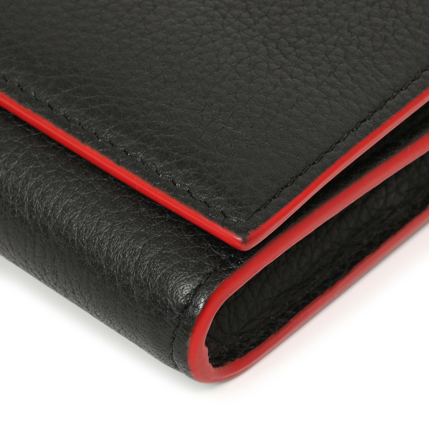 Exclusive Christian Louboutin Black Calfskin Boudoir Chain Wallet — Detail View
