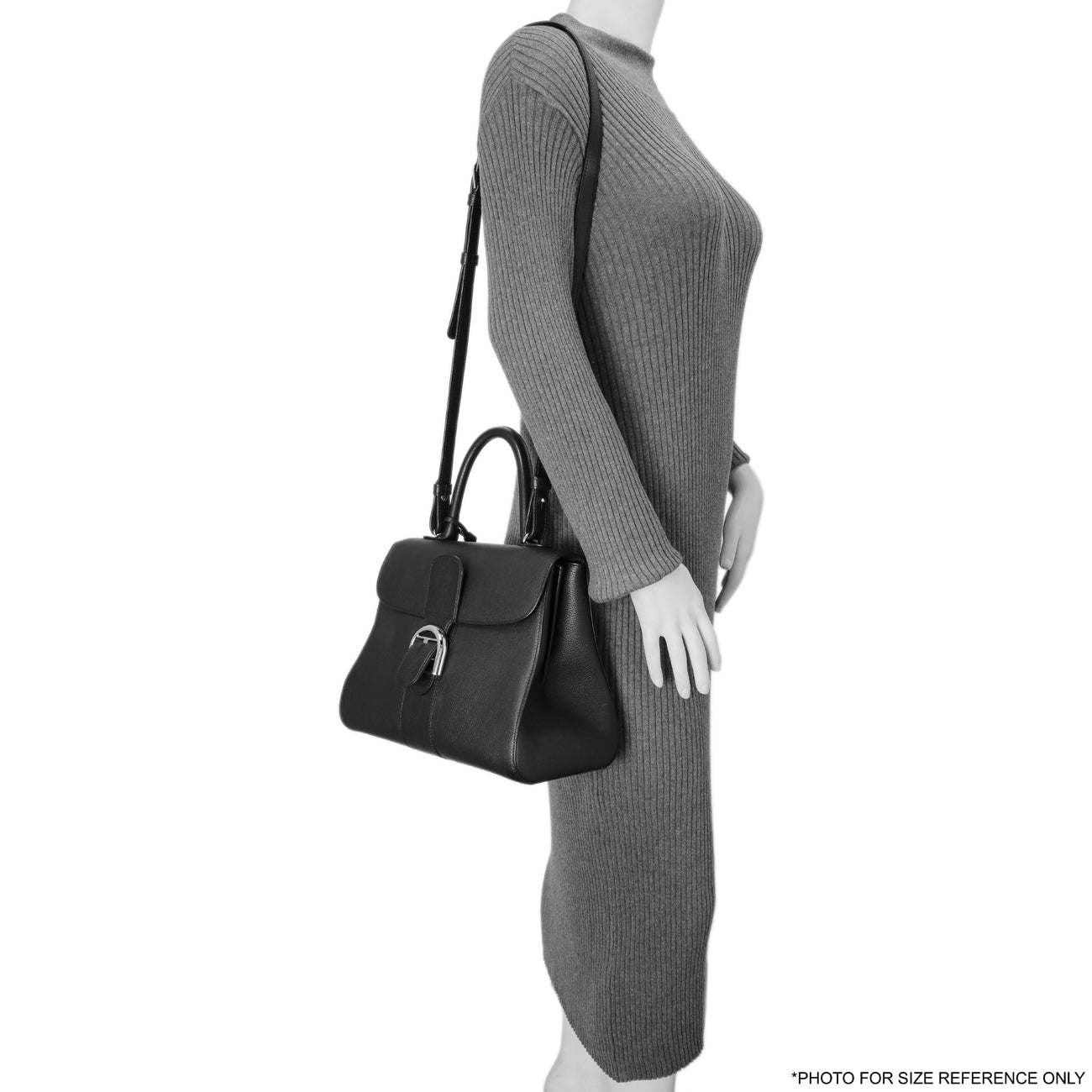 Exclusive Delvaux Black Grained Calfskin Brillant MM — Alternate View 9
