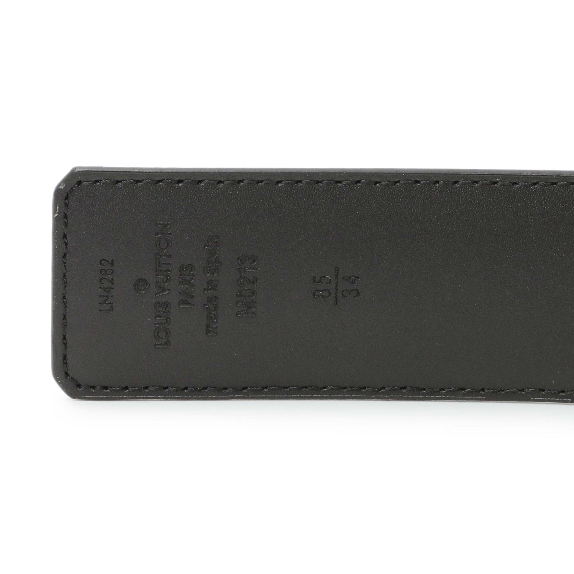 Exclusive Louis Vuitton Damier Graphite LV Initiales 40mm Reversible Belt — Back View