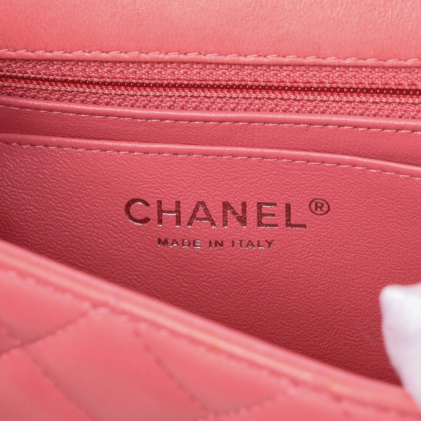 Exclusive Chanel Pink Quilted Lambskin Mini Rectangular Flap — Alternate View 9
