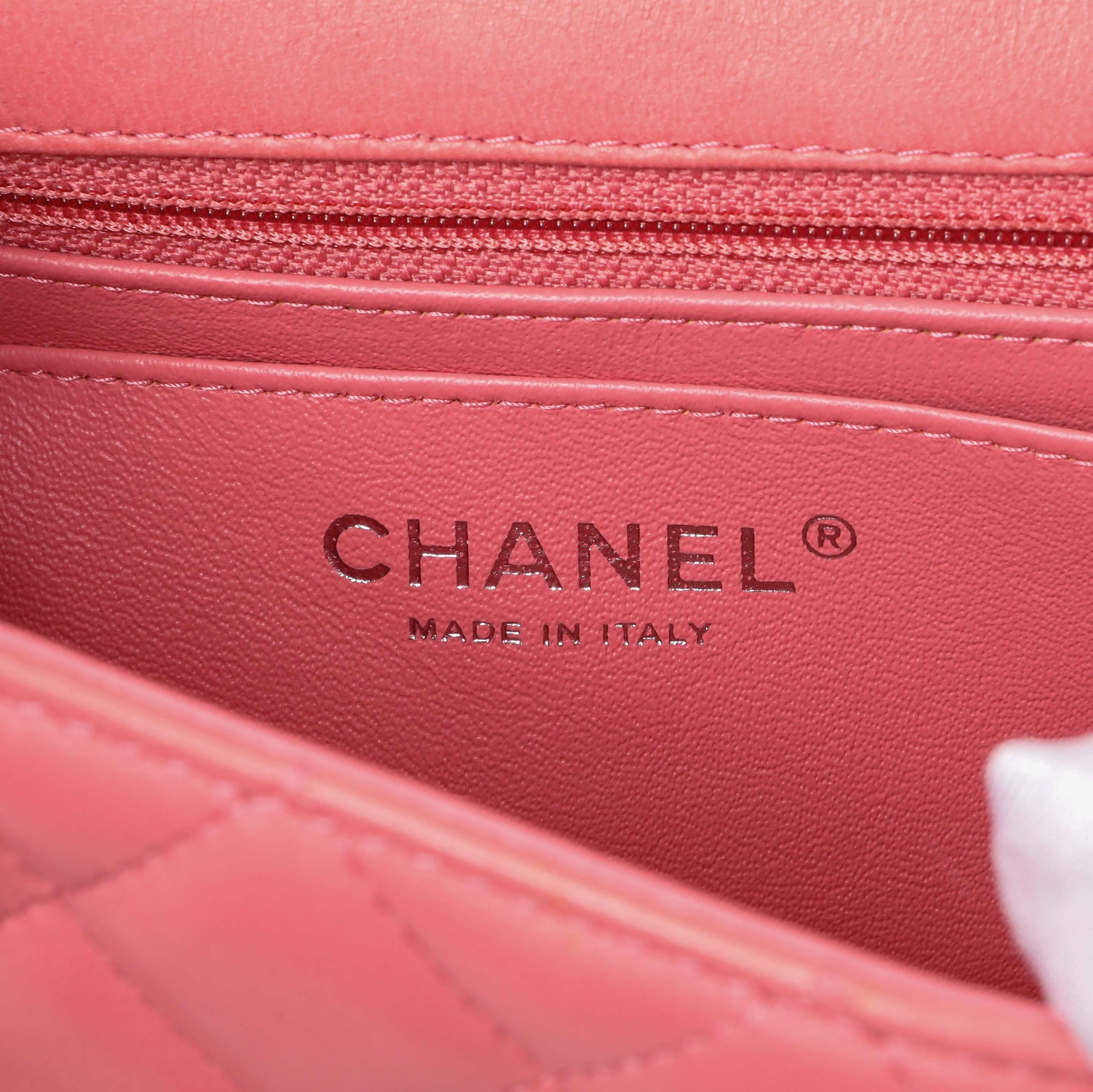 Exclusive Chanel Pink Quilted Lambskin Mini Rectangular Flap — Alternate View 9