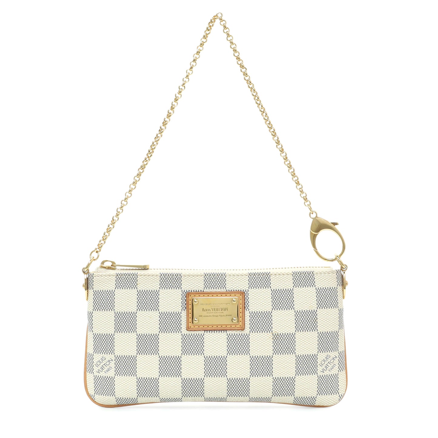 Exclusive Louis Vuitton Damier Azur Pochette Milla MM — Front View