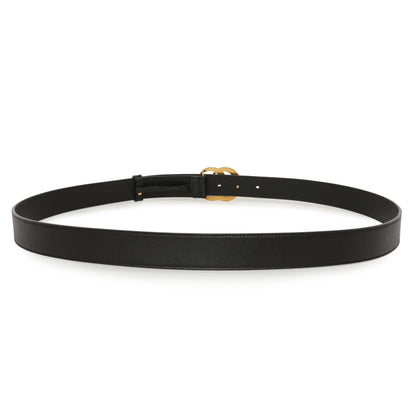 Exclusive Gucci Black Calfskin Double G 30mm Belt — Side View