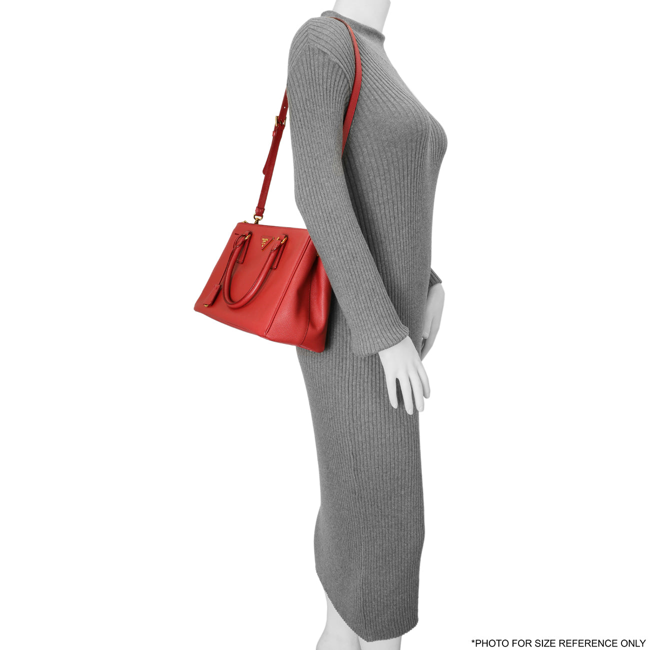 Exclusive Prada Red Saffiano Small Galleria Double Zip Tote — Alternate View 11