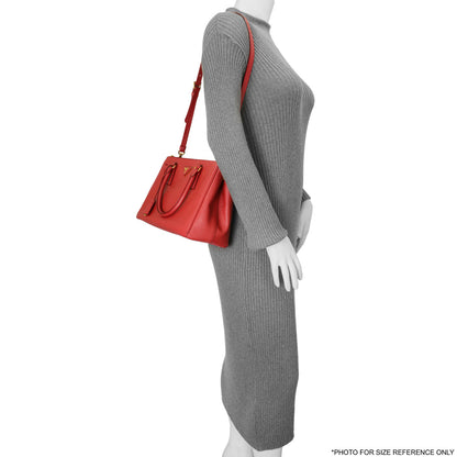 Exclusive Prada Red Saffiano Small Galleria Double Zip Tote — Alternate View 11
