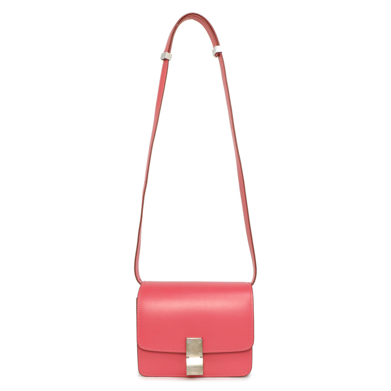 Exclusive Celine Pink Box Calfskin Small Classic Bag — Front View