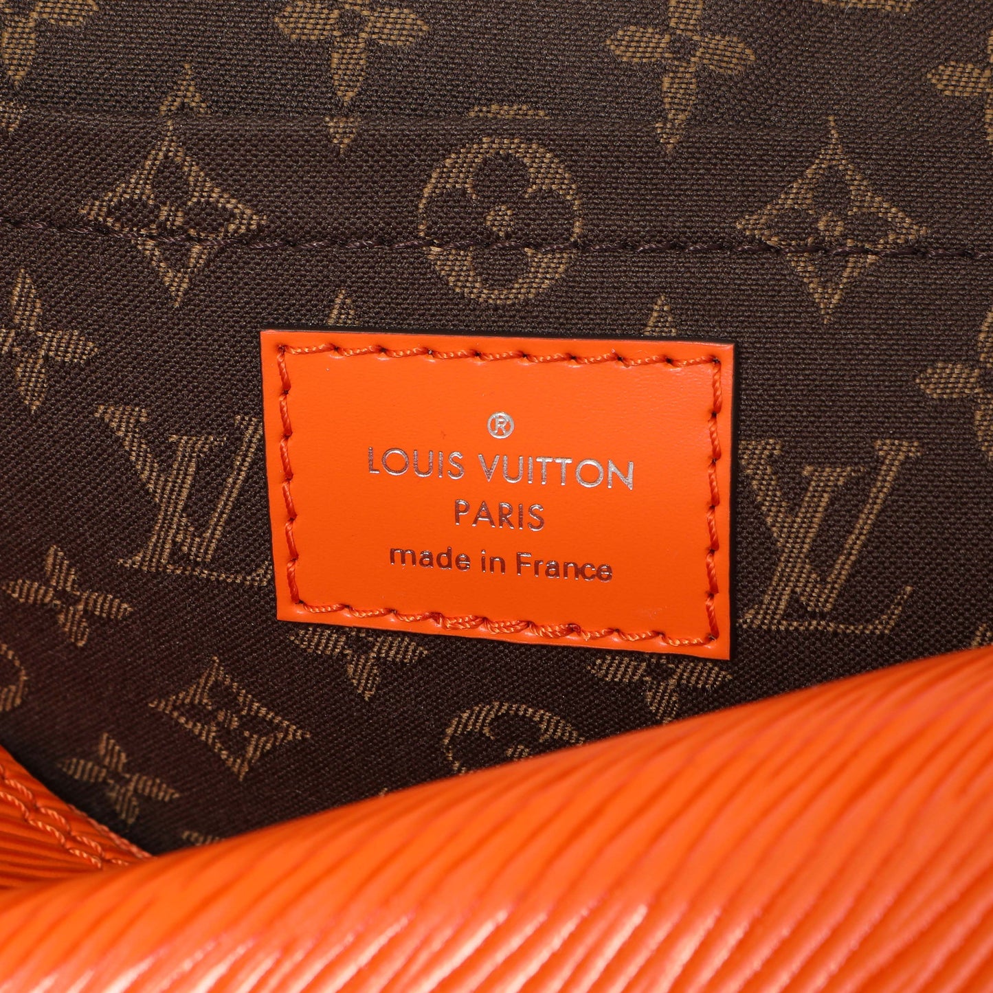 Exclusive Louis Vuitton Orange Epi Alma Backpack — Detail View