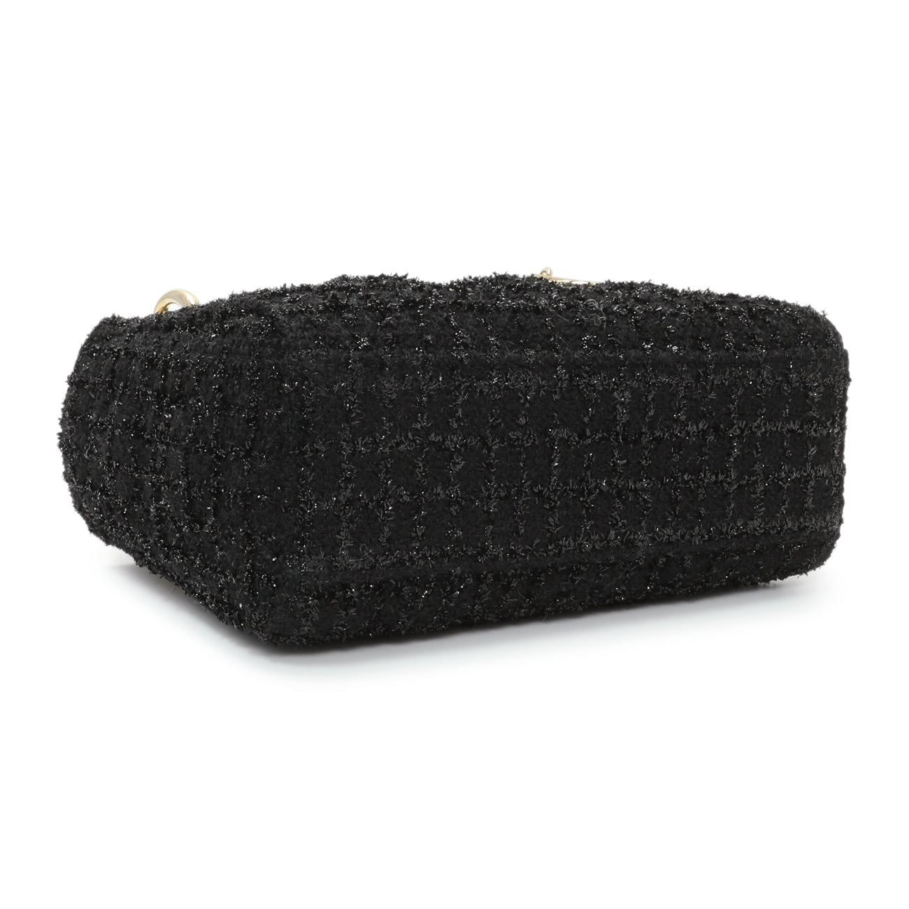 Exclusive Christian Dior Black Tweed Mini Lady Dior — Back View