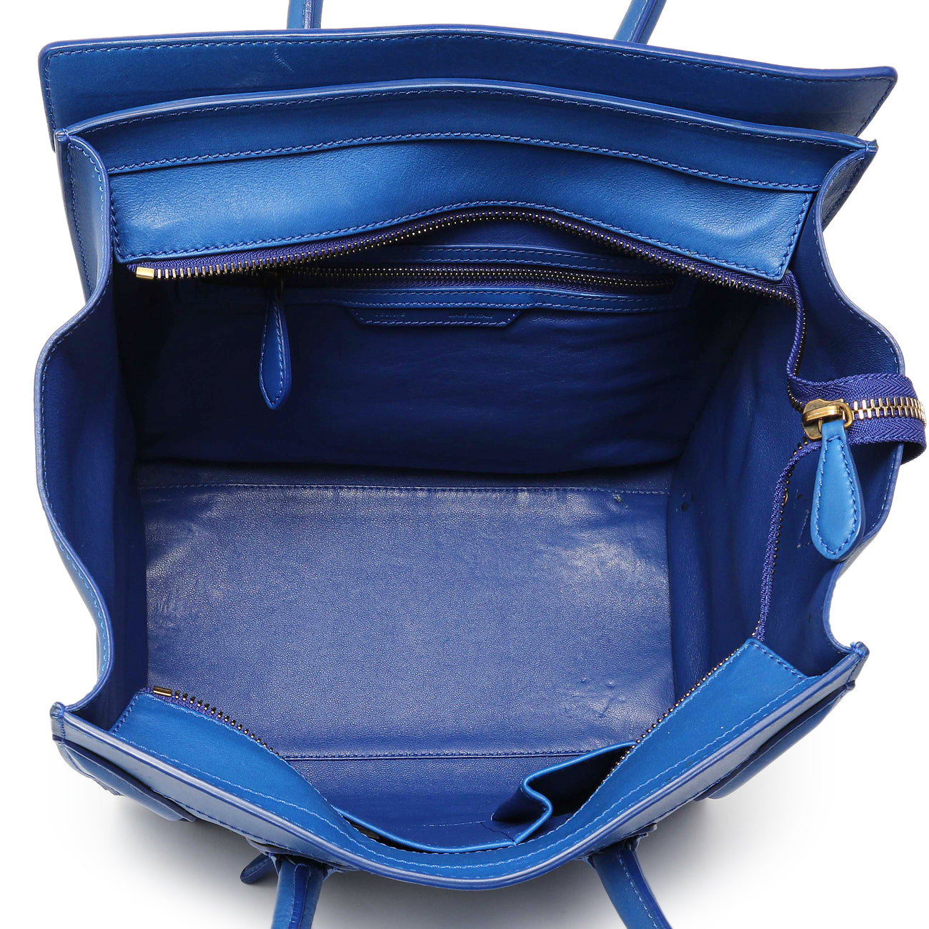 Exclusive Celine Blue Smooth Calfskin Mini Luggage Tote — Alternate View 8