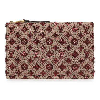 Exclusive Louis Vuitton Bordeaux Sequin Monogram Sunshine Express Pochette — Front View