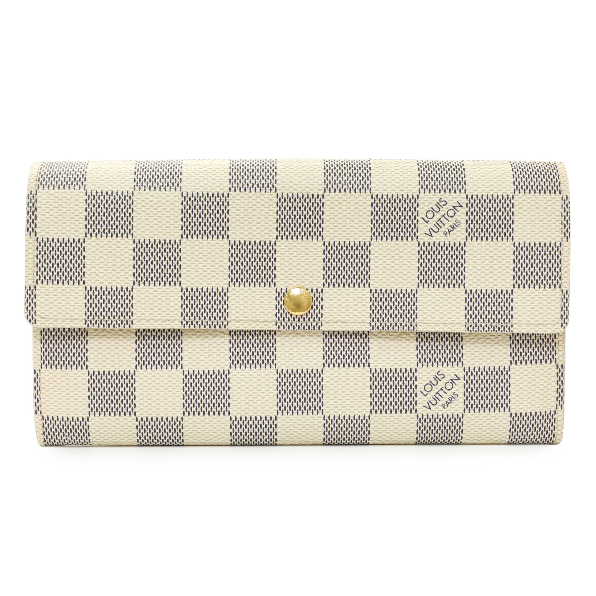 Exclusive Louis Vuitton Damier Azur Sarah Wallet — Front View