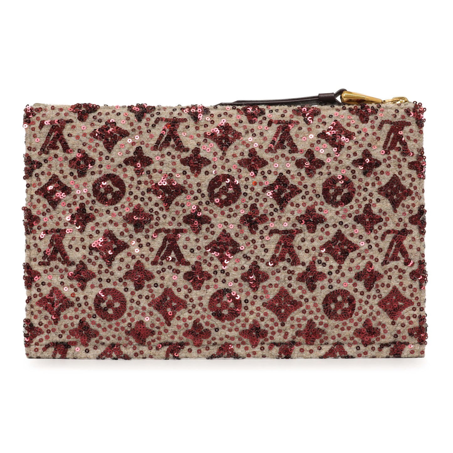 Exclusive Louis Vuitton Bordeaux Sequin Monogram Sunshine Express Pochette — Side View
