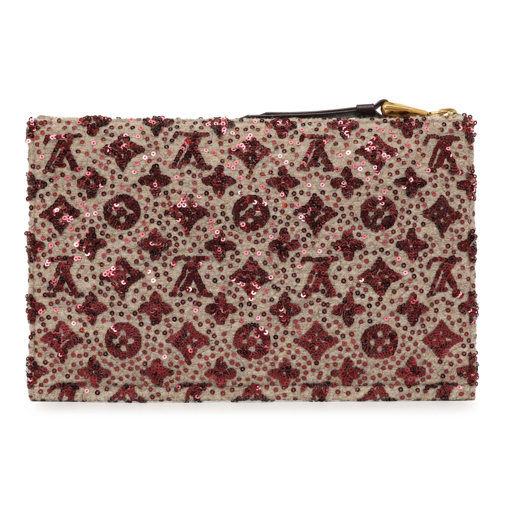 Exclusive Louis Vuitton Bordeaux Sequin Monogram Sunshine Express Pochette — Side View